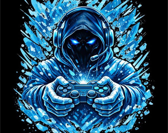 Gamer PNG | Hooded Gamer Design | Gaming Controller Graphic | Gamer Shirt png | Esports Gamer Design | DTF DTG Print File