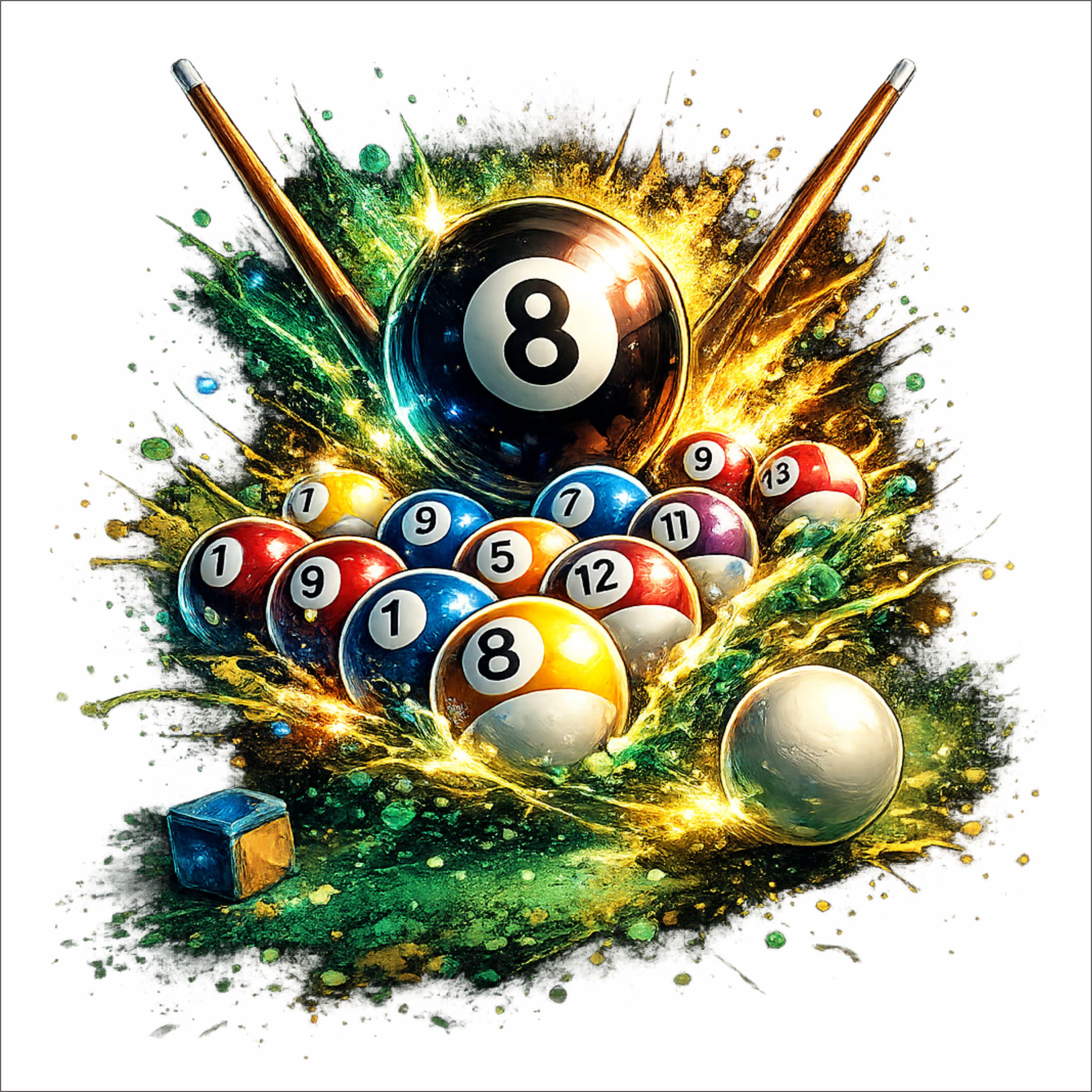 Pool Pfp 8 Ball Pool Explosion PNG | Billiards Break Shot Design | Pool Balls T ...
