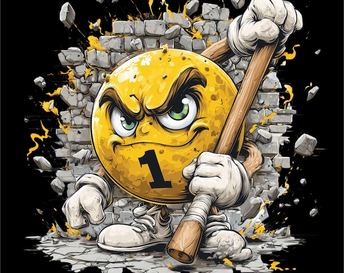Billiards PNG | Angry Pool Ball Design | Pool Cue Fighter Artwork | Billiard Shirt PNG | Pool Player Gift | Instant Download