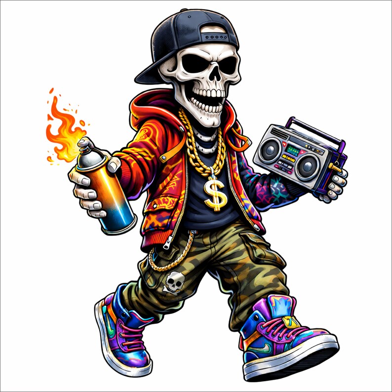 Street Skeleton PNG | Urban Skeleton Illustration | Graffiti Skeleton ...