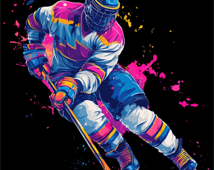 Street Hockey PNG | Urban Hockey Player Illustration | Graffiti Hockey Art | Streetwear Sports Character png | DTF DTG Print File