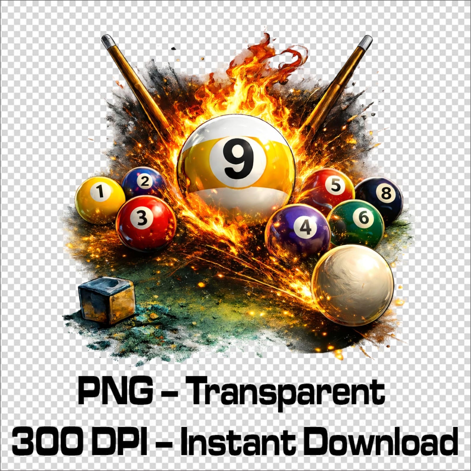 Pool Table Graphoc Billiards 9 Ball PNG | Pool Player Shirt Design | 9 Ball Break Graphic ...