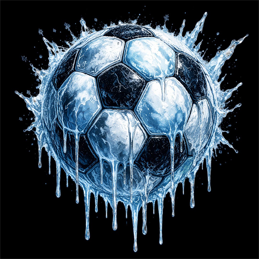 First Ice Soccer Frozen Soccer Ball PNG | Ice Football Design | Cool Splash Sports ...