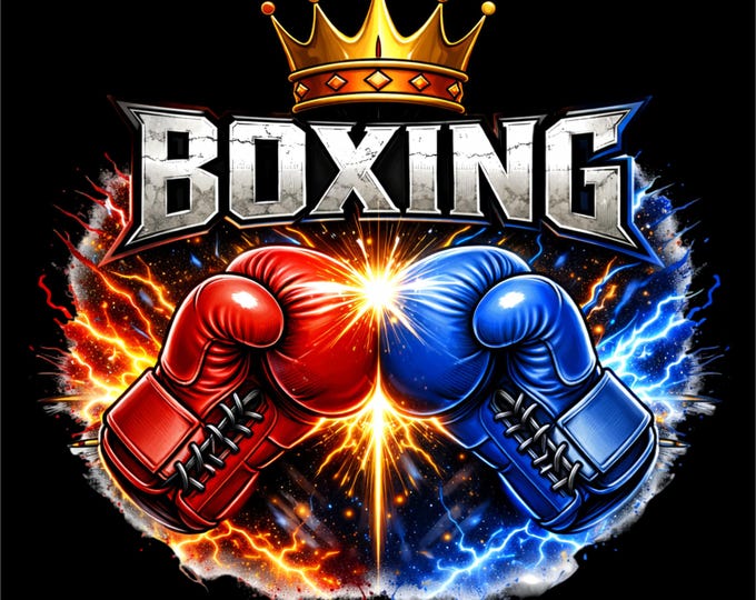 Boxing PNG | Boxing Gloves Illustration | Fighter Champion Design | Boxing Streetwear Graphic | DTF DTG Print File
