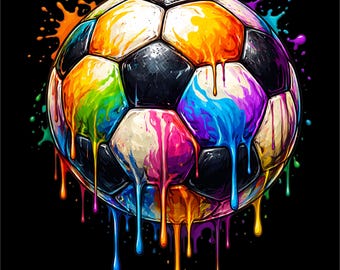 Soccer Ball PNG | Color Splash Soccer Design | Soccer Player Shirt Graphic | Soccer Mom Gift | Soccer Team Shirt png | DTF DTG Print File