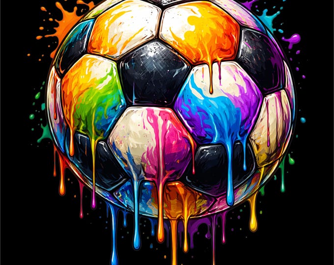 Soccer Ball PNG | Color Splash Soccer Design | Soccer Player Shirt Graphic | Soccer Mom Gift | Soccer Team Shirt png | DTF DTG Print File