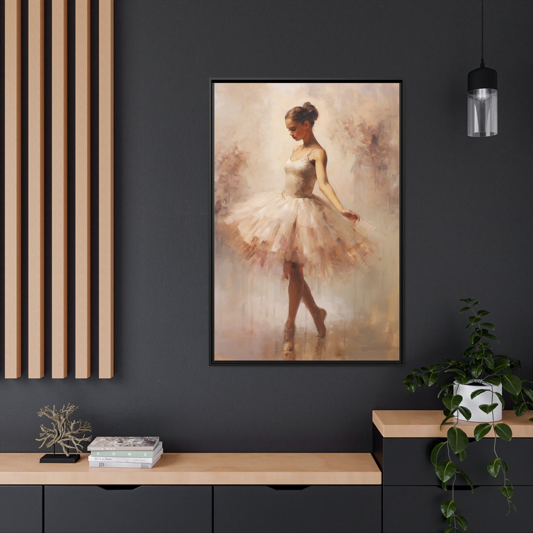 Ballerina Wall Hanging Decor Aesthetic Canvas Pink Ballet Art Print