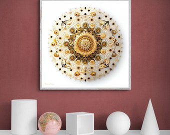 Lámina artística de mandala colorido: Decoración zen para el hogar (descarga digital)