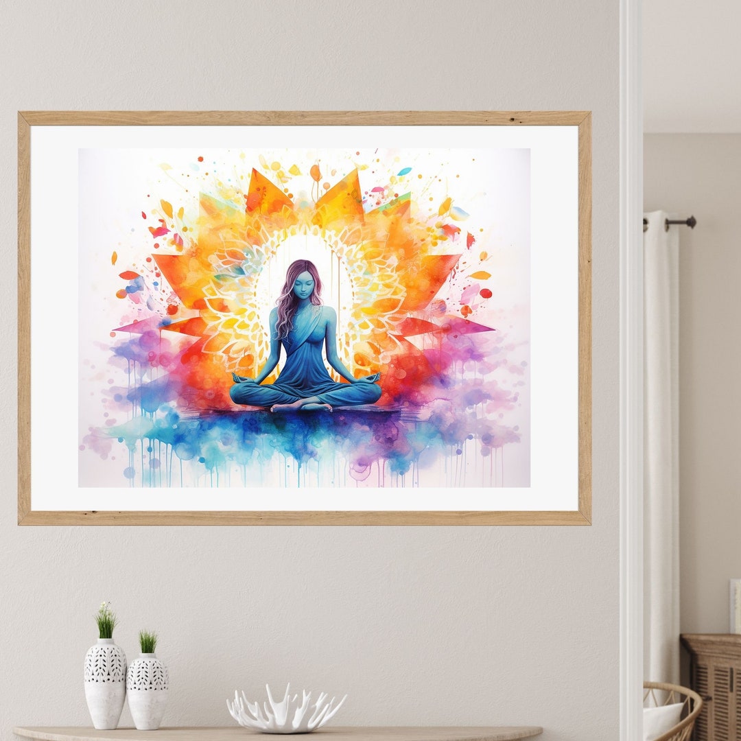 Yoga Meditation Art Print: Spiritual Wall Decor (digital Download ...