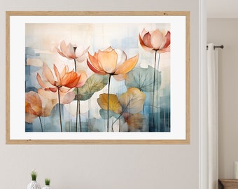Lotus Flower Leinwand Art: Zen Meditation Wall Decor (Digitaler Download)
