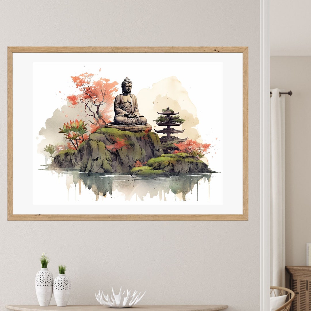Zen Buddha Landscape Wall Art: Meditation Print (digital Download) - Etsy