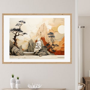 Zen Buddha Landscape Wall Art: Meditation Print (Digital Download)