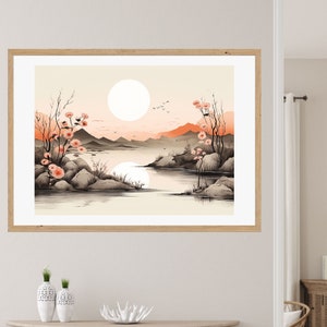Landscape Zen wall art,Mystical wall art,Spiritual Meditation Poster Motivational Printable