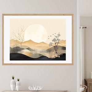 Landscape Zen wall art,Mystical wall art,Spiritual Meditation Poster Motivational Printable
