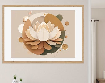 Lotus Flower Zen Art Print: Boho Yoga Decor (digital Download) - Etsy