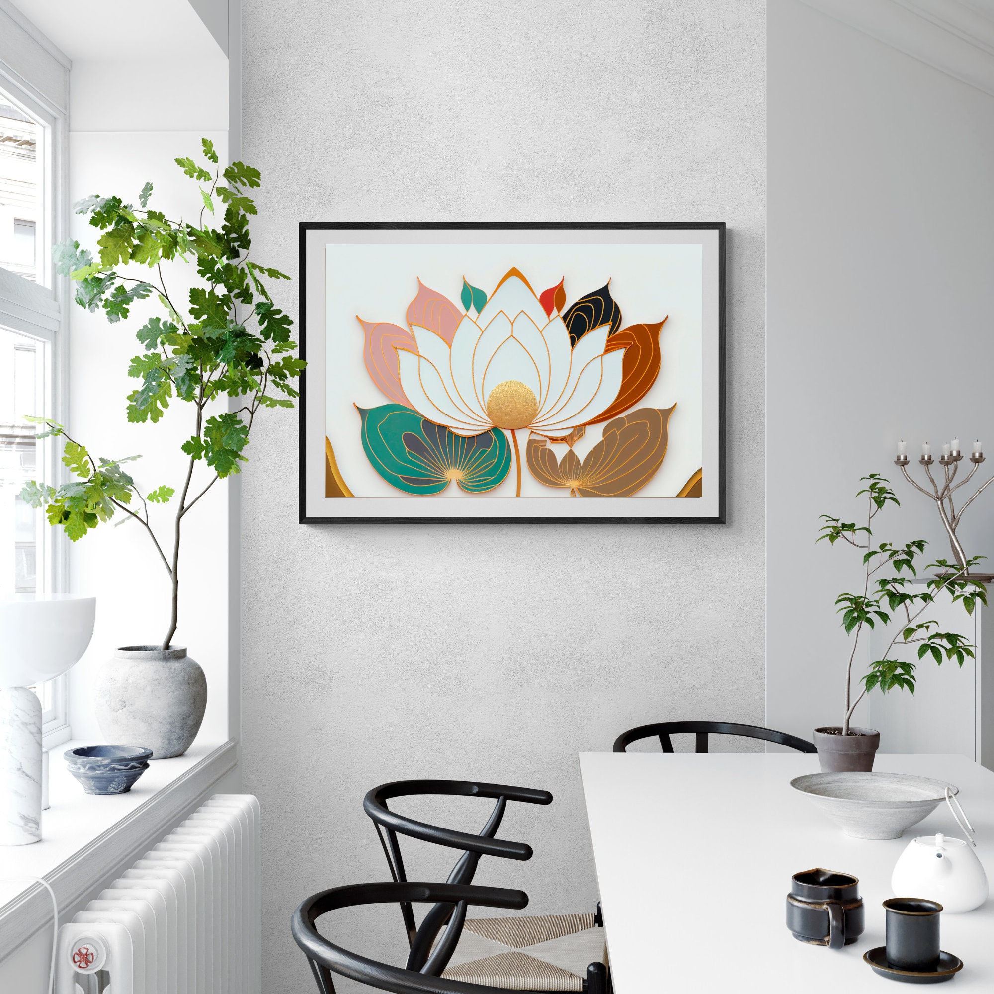 Lotus Flower Art Print: Colorful Zen Wall Decor (digital Download) - Etsy