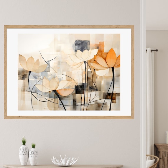 Lotus Flower Canvas Print: Abstract Zen Wall Art (Digital Download)