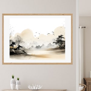Landscape Zen wall art,Mystical wall art,Spiritual Meditation Poster Motivational Printable
