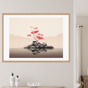 Landscape Zen wall art,Mystical wall art,Spiritual Meditation Poster Motivational Printable