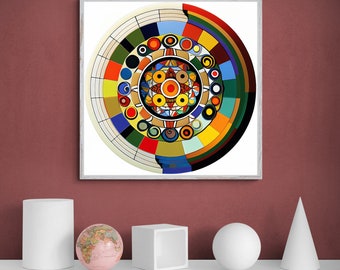 Lámina artística de mandala colorido: Decoración zen para el hogar (descarga digital)