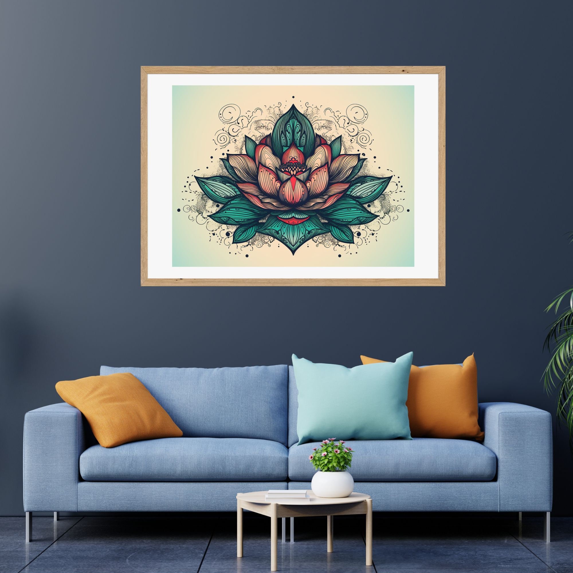 Lotus Flower Zen Art Print: Boho Yoga Decor (digital Download) - Etsy