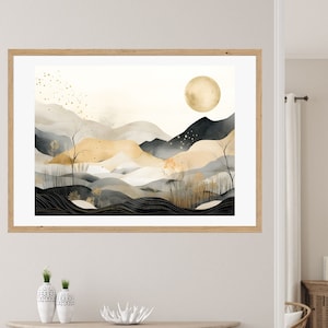 Landscape Zen wall art,Mystical wall art,Spiritual Meditation Poster Motivational Printable