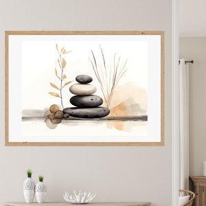 Zen Stones wall art,Meditation Wall art,Spiritual Meditation Poster Motivational Printable,Zen Wall art