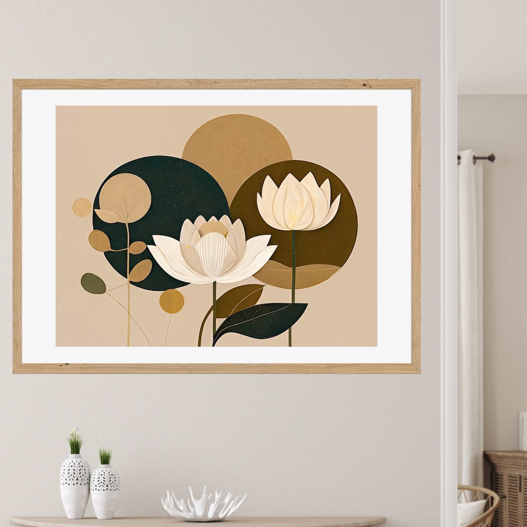 Lotus Flower Zen Art Print: Boho Yoga Decor (digital Download) - Etsy