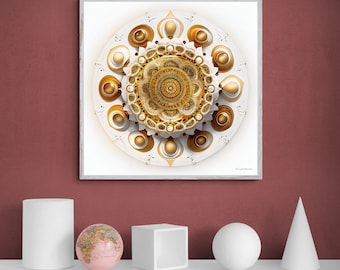 Golden Mandala Art Print: Zen Home Decor (Digital Download)