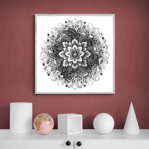 Mandala Art Printable,Zen Wall Art,Home Decor,Mandala Wall Decor, Download Custom Size Colourful Art Prints,Art Wall Print Decor