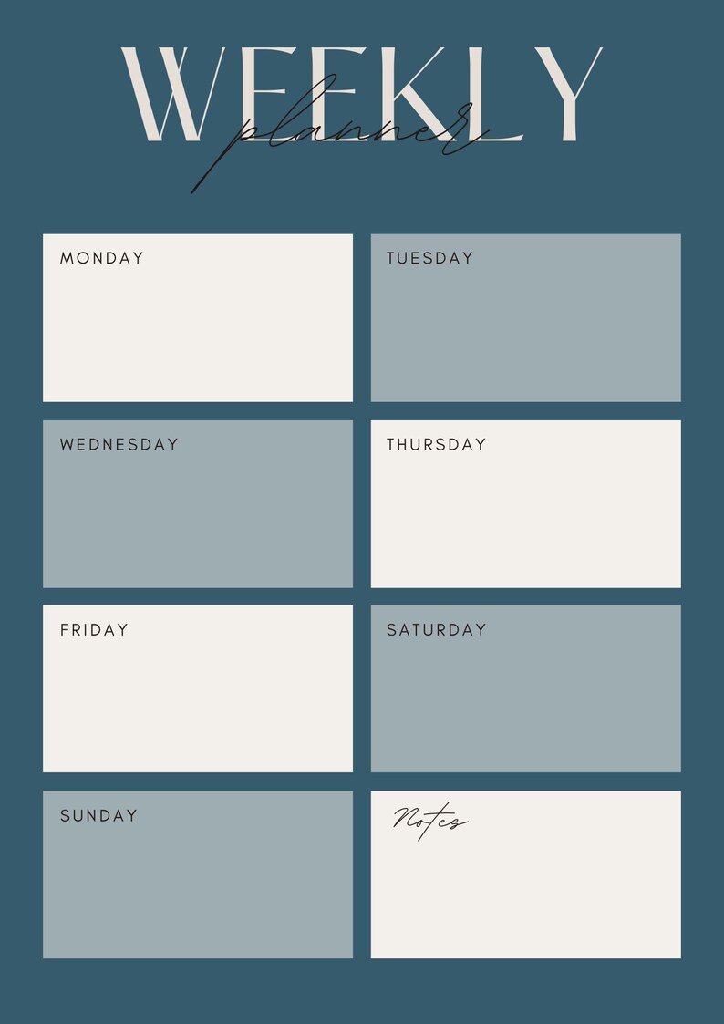 Planners Notion Template All in One , Daily , Weekly, Monthly Planners