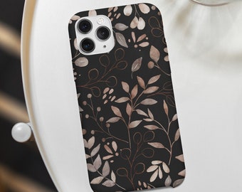 Floral Pattern iPhone Case, Flower and Leaves Phone Case, Minimalist iPhone Case, Soft Pattern Phone Case