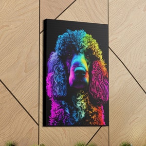 Abstract Colorful Standard Poodle Painting on Canvas, Standard Poodle Wall Art, Standard Poodle Wall Decor