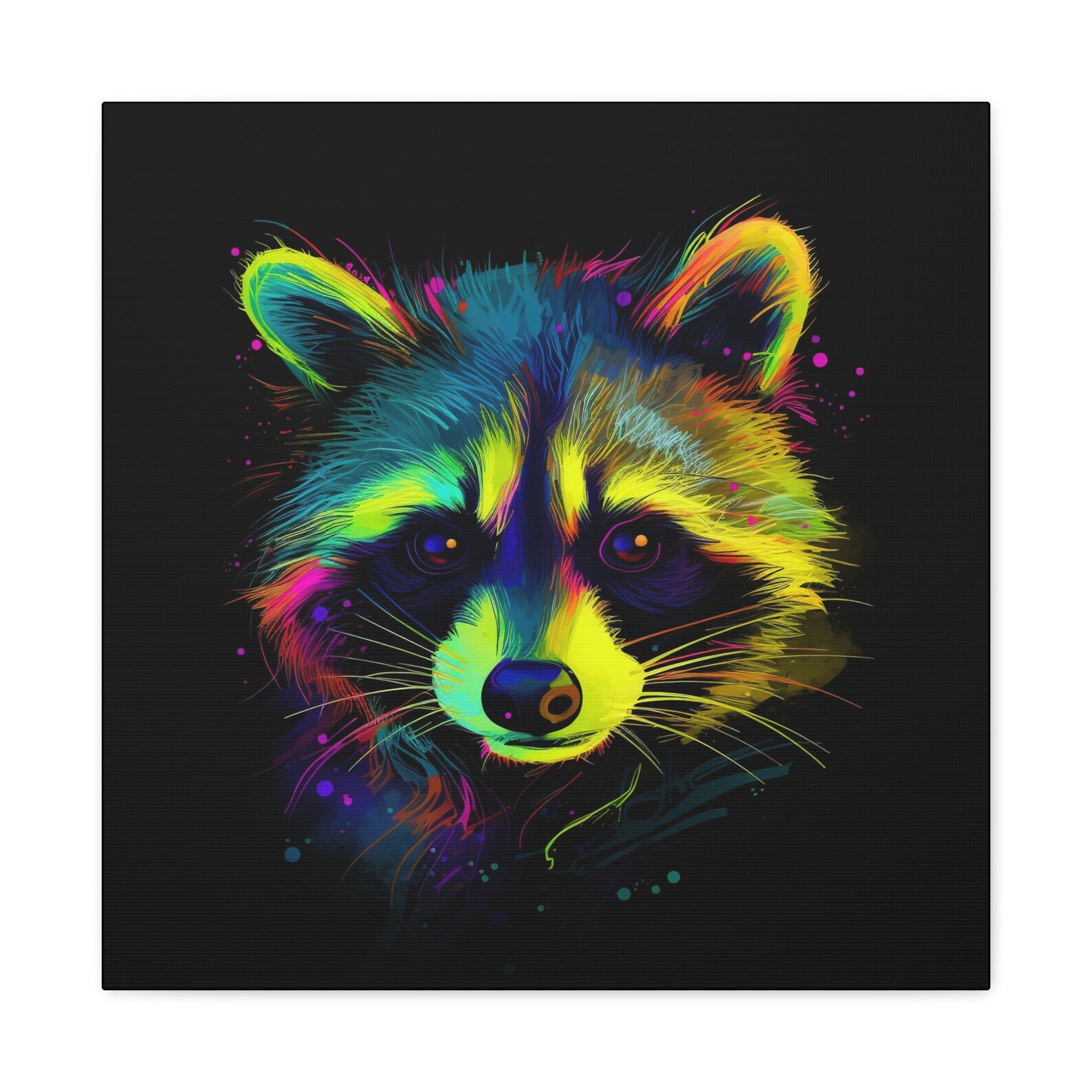 Abstract Raccoon Abstract Colorful Racoon Painting on Canvas, Racoon Wall Art, Racoon ...