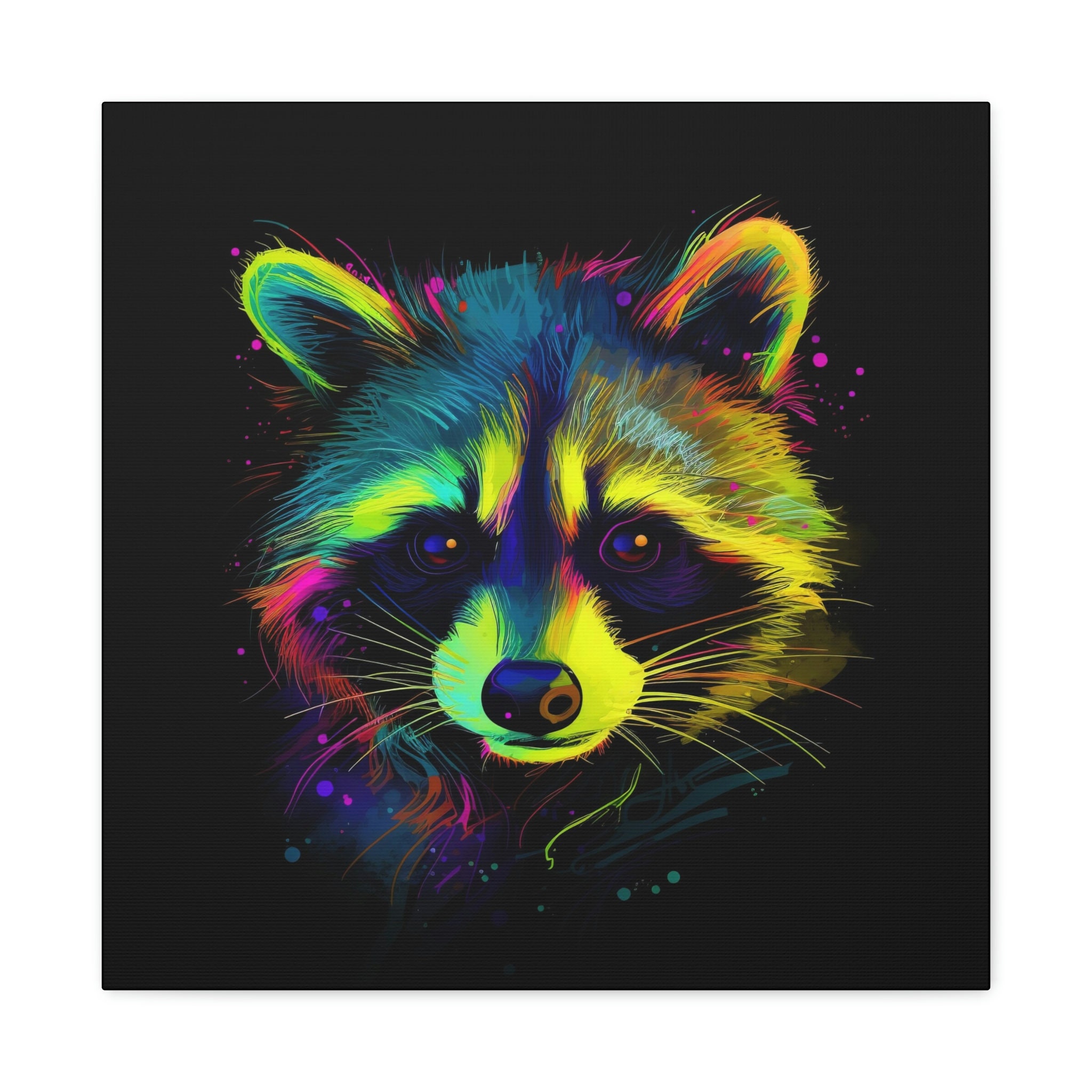 Abstract Colorful Racoon Painting on Canvas, Racoon Wall Art, Racoon ...
