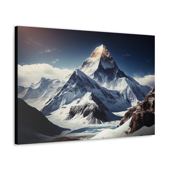 Mountt Everest Canvas Painting Print, Mt Everest Wall Art, Mt
