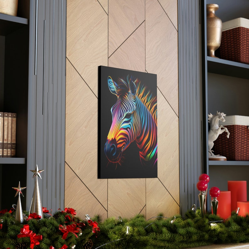 Abstract Colorful Zebra Painting on Canvas, Zebra Wall Art, Zebra Wall ...