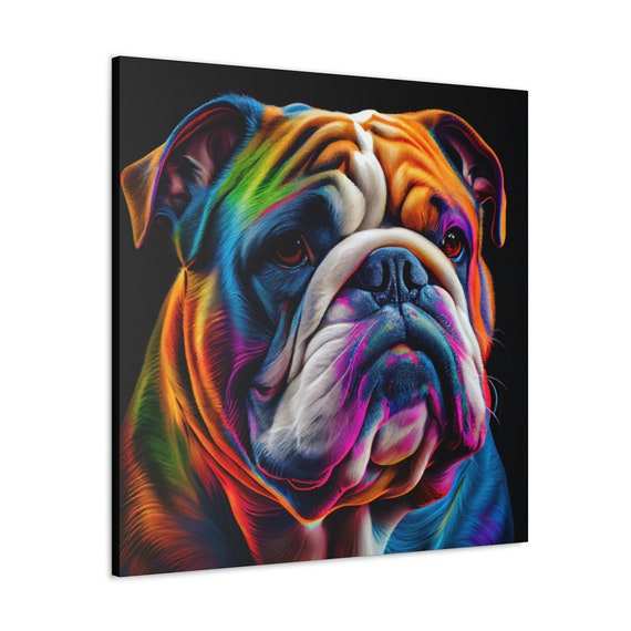 English bulldog store canvas painting