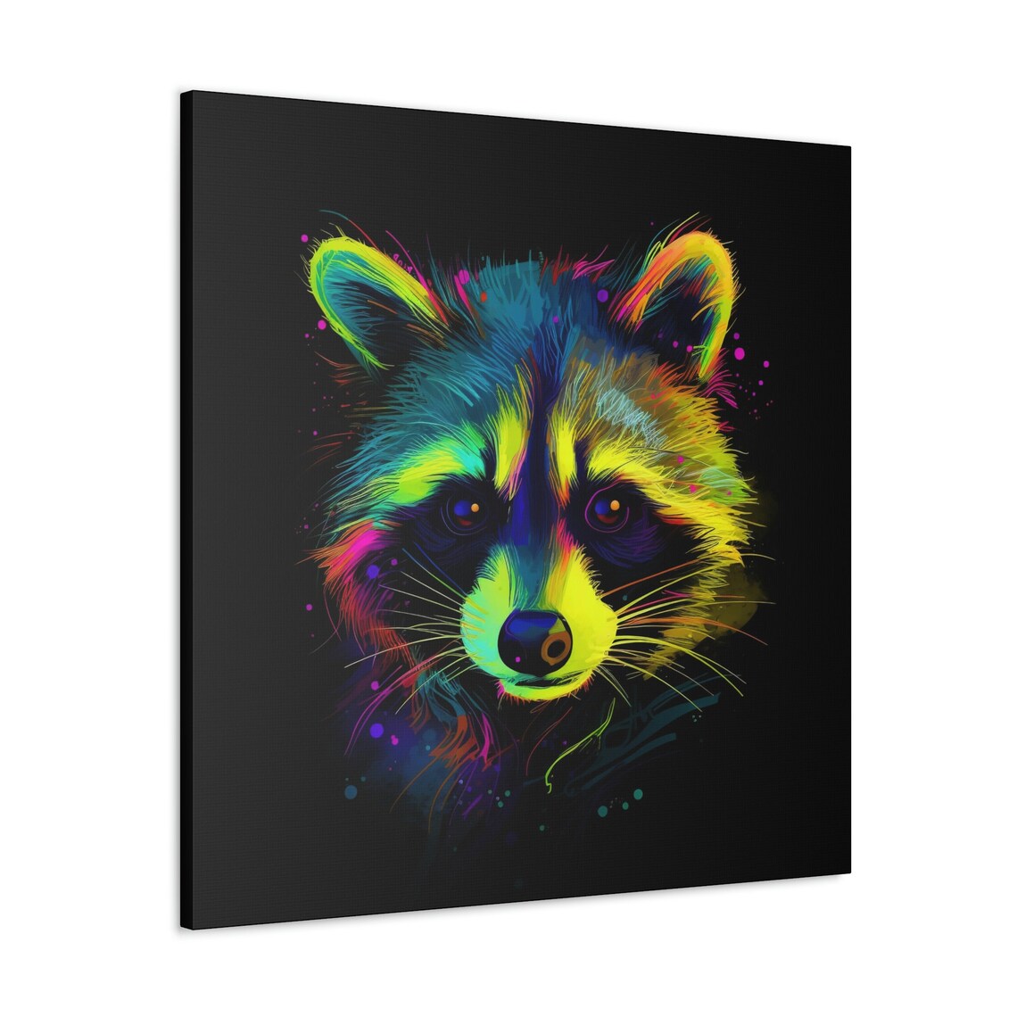 Abstract Racoon Body Abstract Colorful Racoon Painting on Canvas, Racoon Wall Art, Racoon ...
