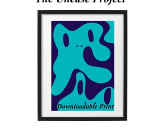 Abstract Blue Frog downloadable print