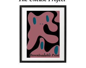 Downloadbare print van abstracte roze/rode kikker