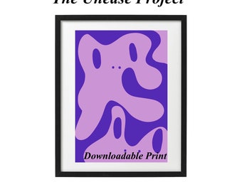 Abstract Pink/purple Frog downloadable print
