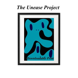 Abstract Blue Frog downloadable print