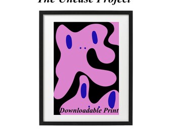 Abstract Pink Frog downloadable print