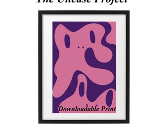 Abstract Pink Frog downloadable print