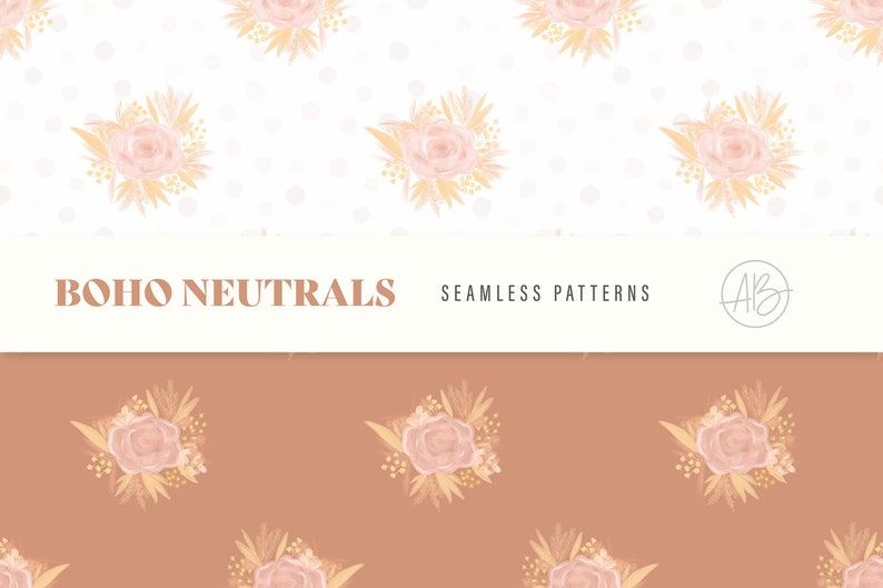 Boho Neutral Patterns | Seamless Patterns | 12x12 Scrapbook Papers ...