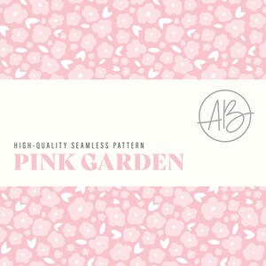 Pink Garden | Seamless Pattern | 12x12 Scrapbook Paper | Personal & Commercial Use