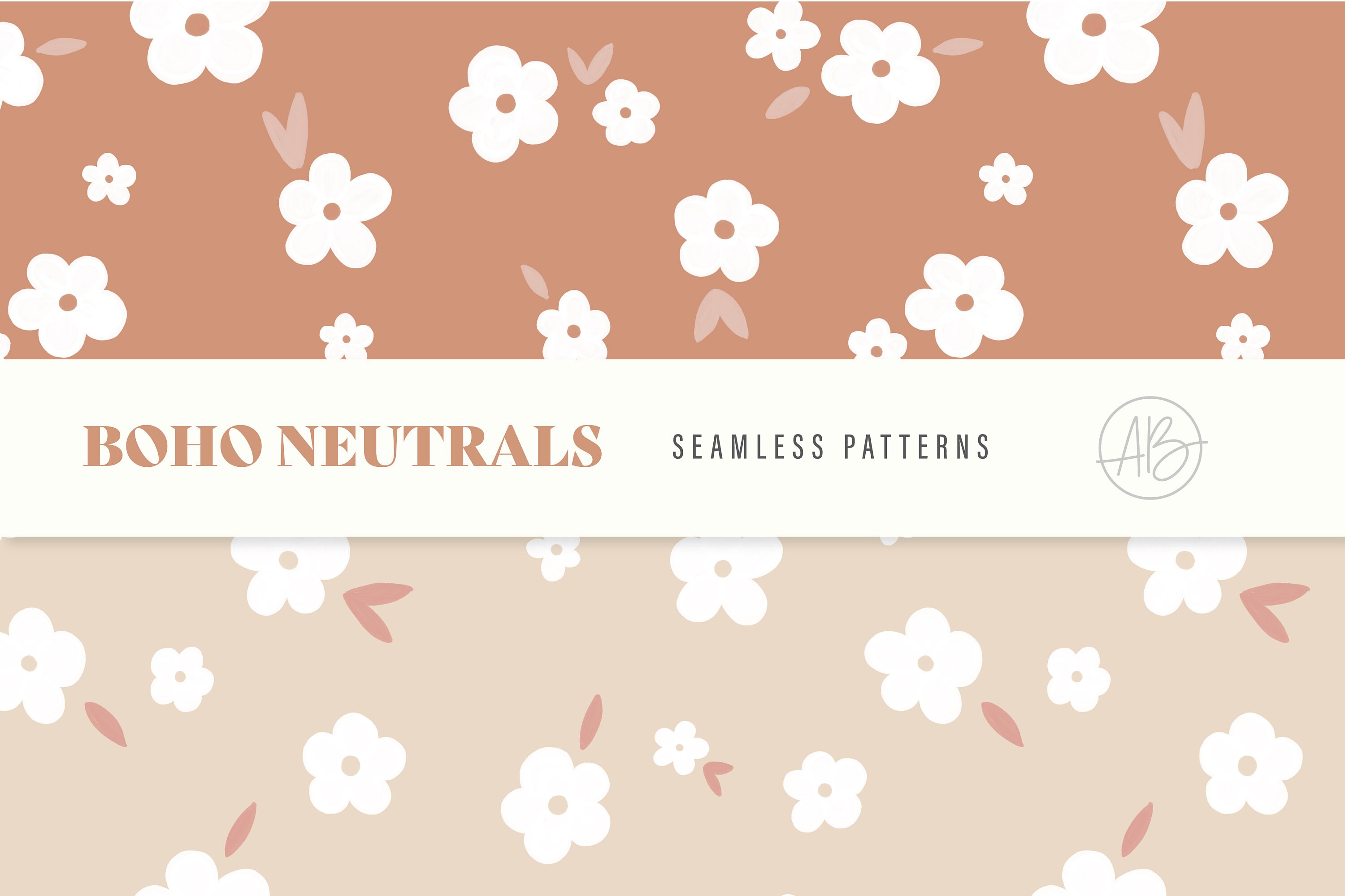 Boho Neutral Patterns | Seamless Patterns | 12x12 Scrapbook Papers ...