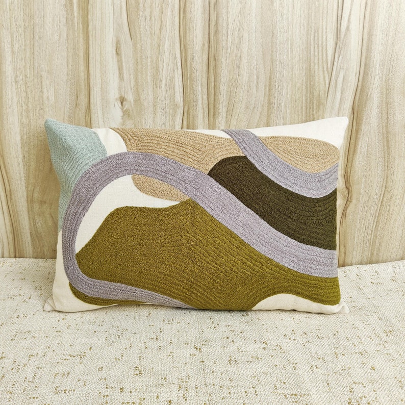 Hand Embroidered 100 Cotton Boho Decorative Throw Pillow Cover