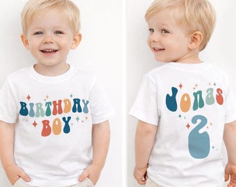 Birthday Boy Shirt, Personalized 2nd Birthday Outfit, Custom Name Tee, Toddler Birthday Shirt with Front and Back Print